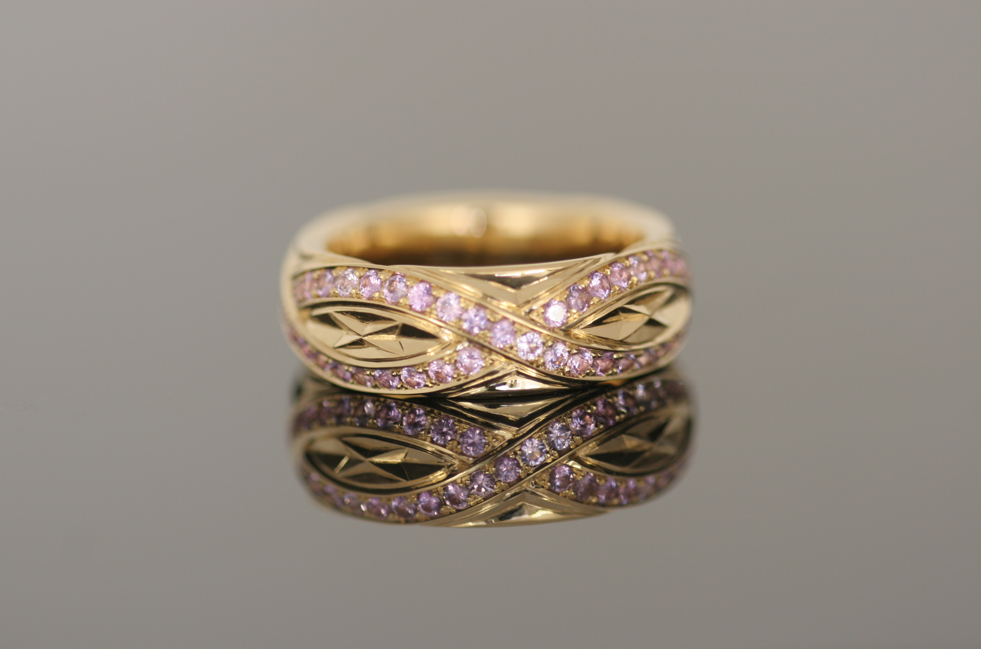Ring, Rosegold, Saphire